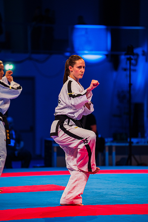 ITF Taekwon-Do athlete competing