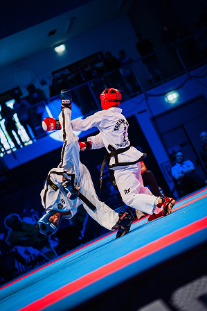 ITF Taekwon-Do athlete competing