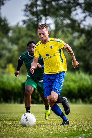 Soccer player in a match