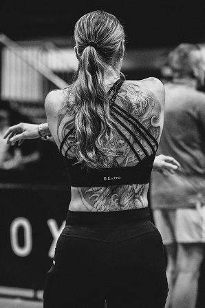 Athlete competing in a HYROX simulation